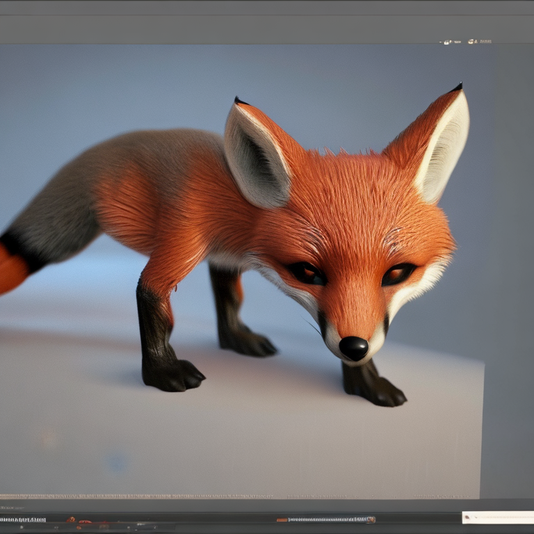 baby fox, intricate, Unreal Engine 5