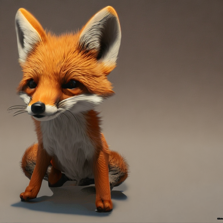 baby fox, intricate, Unreal Engine 5