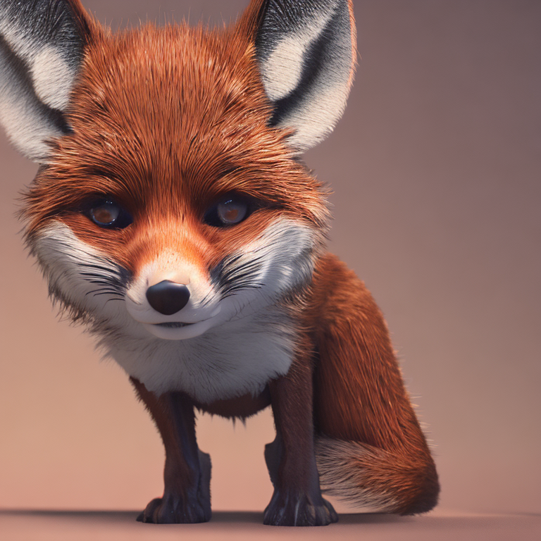 baby fox, intricate, Unreal Engine 5