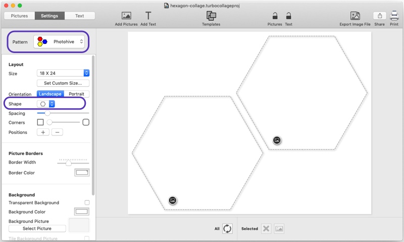 Step 1: Use Photohive pattern with Hexagon shape