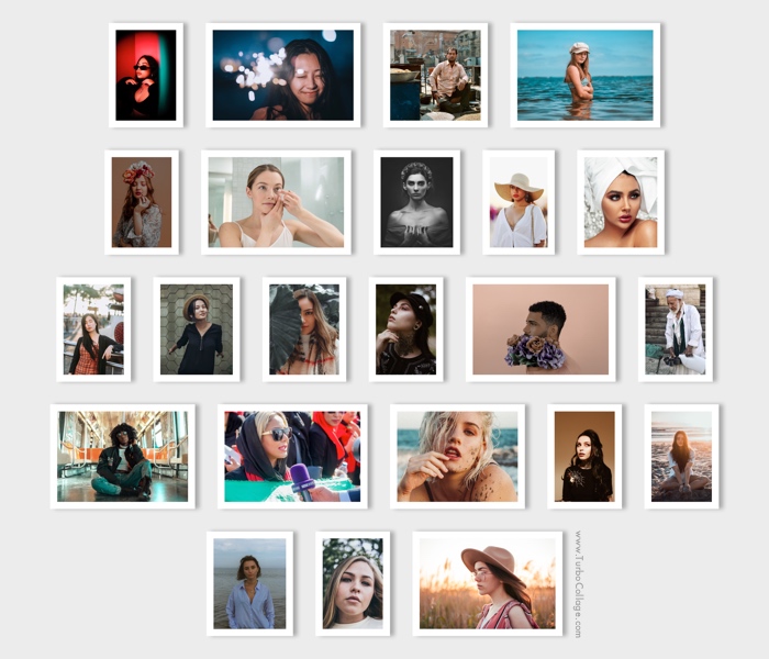 A photo gallery with pictures arranged horizontally.