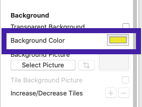 Screenshot highlighting the control to change Background Colour used in the Overlapping Collage.