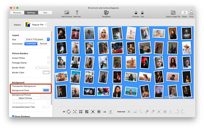 How to Set a Color or a Picture as the Background of the Photo Collage