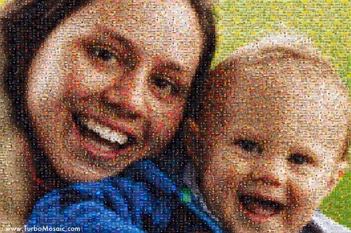 Family Photo Mosaic Made Using Rectangular 3:2 Tiles