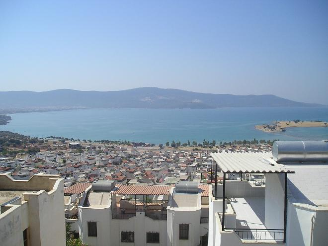 View over Akbük from summerhouse's balcony