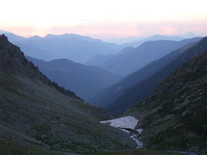 View South West across mountain range