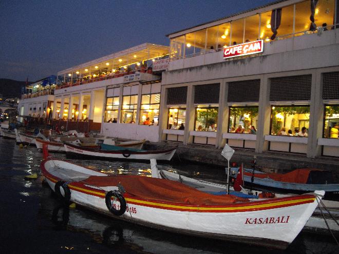 Fishing boat at night