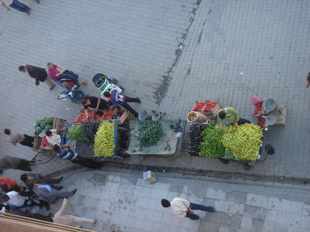 Vegetable stands on the street