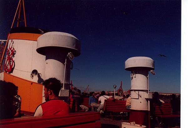 on the ferry