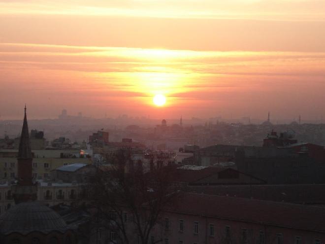 Sun is setting on Marmara Sea