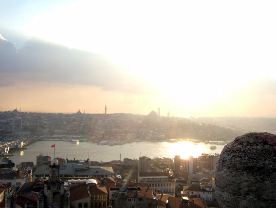 Fatih Mosque from Galata Tower across the Golden Horn