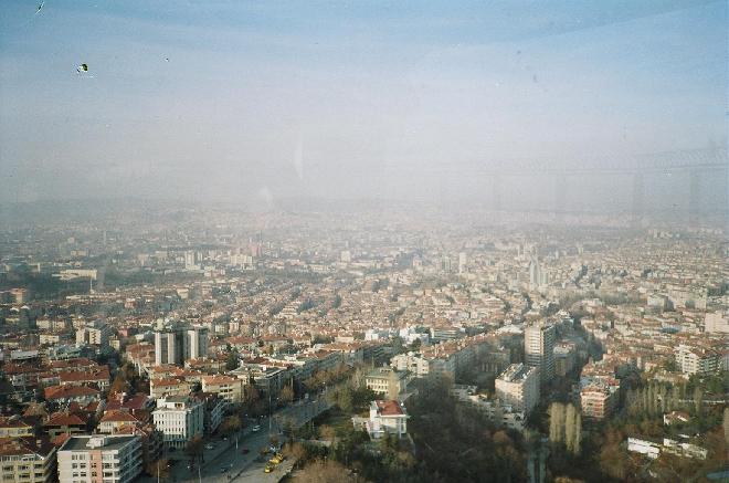 View of the city from inside the Atakule Tower