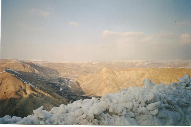 Snow on the hills near Malatya