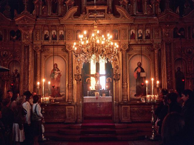 Easter service in Bulgarian Church of St. Stephen