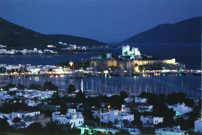 Bodrum Castle at night