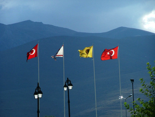 Flags in the wind