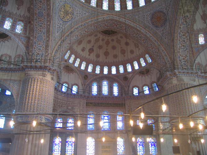 Interior of the Sultan Ahmed Mosque