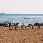 The bicycles on the beach