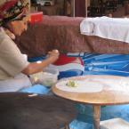 Lady making Turkish Bread