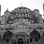 Blue Mosque in black and white