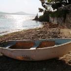 Boat on the lake shore