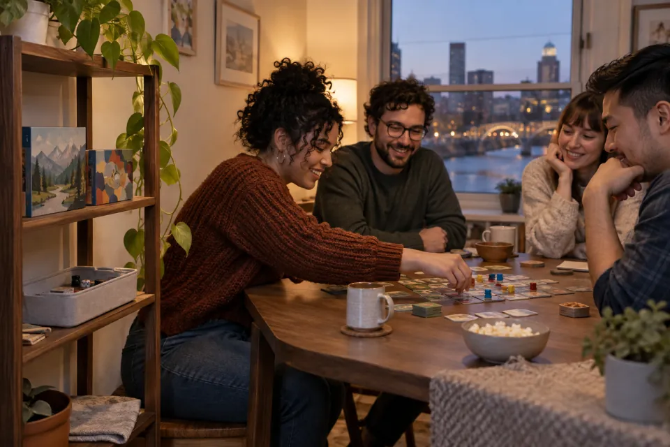 Illustrative scene for The small-box game-night kit