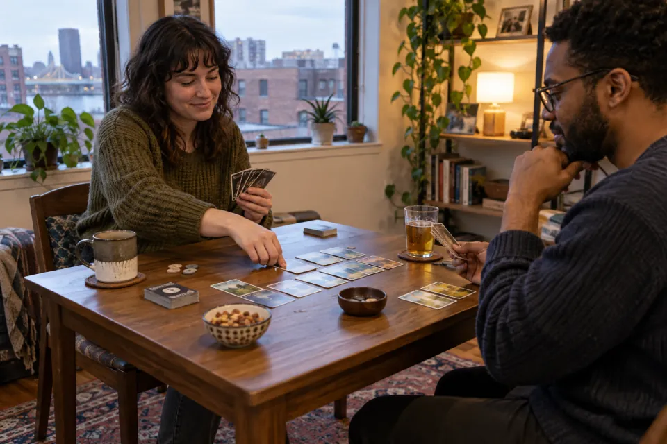 Illustrative scene for A two-player table still needs space
