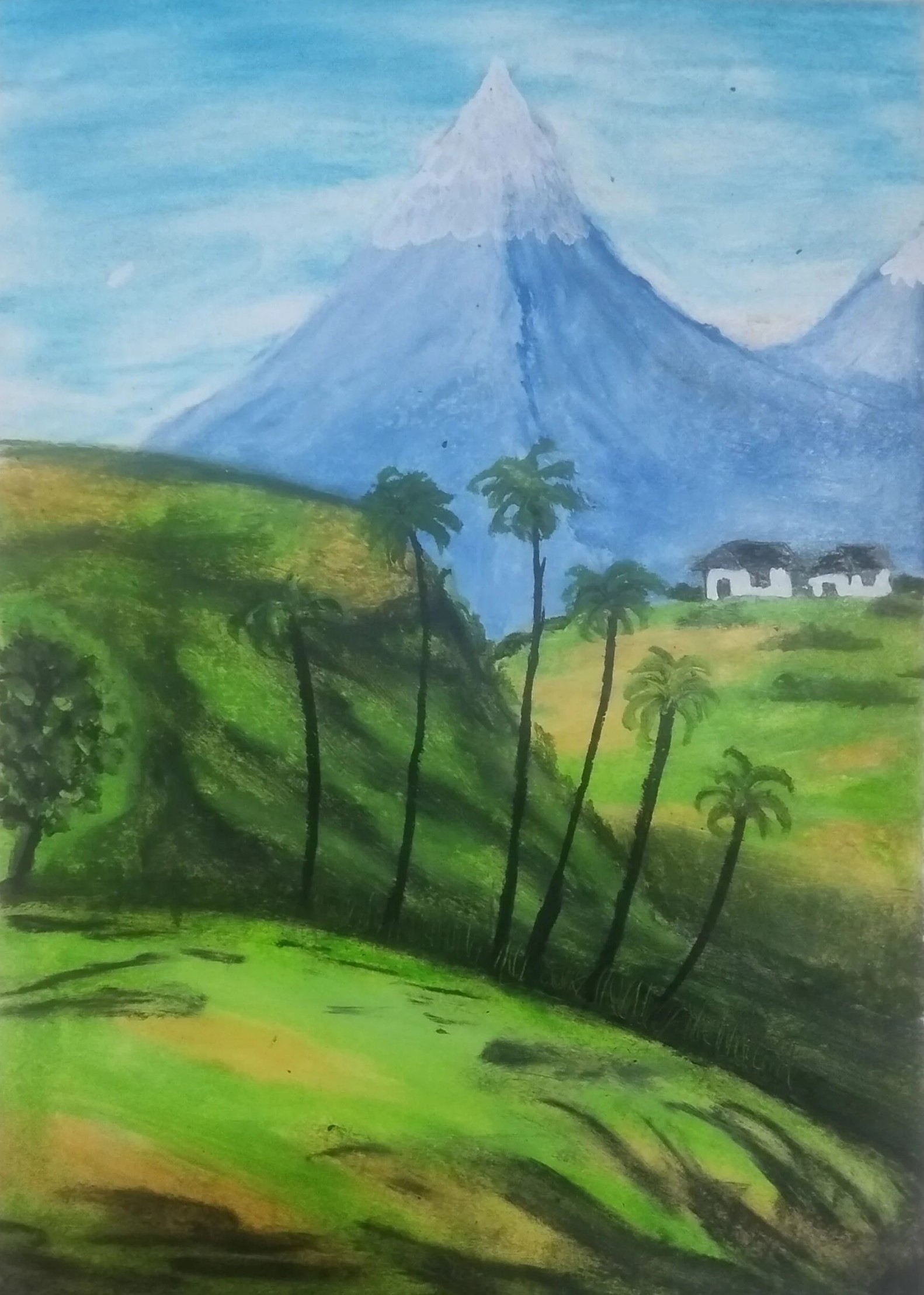 Winners of 1st JUNIOR 2025 - 3rd Prize - Madhan R. - Mountain View (Pastel) - TERAVARNA INDIA