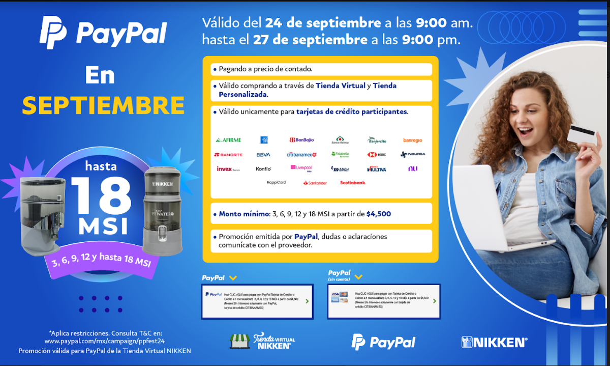 Promoción especial: MSI pagando con paypal y paypal plus