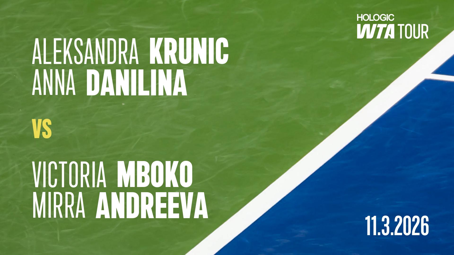 A Krunic and A Danilina vs V Mboko and M Andreeva Match Highlights - INDIAN WELLS_Stadium 3 ( March 11, 2026)