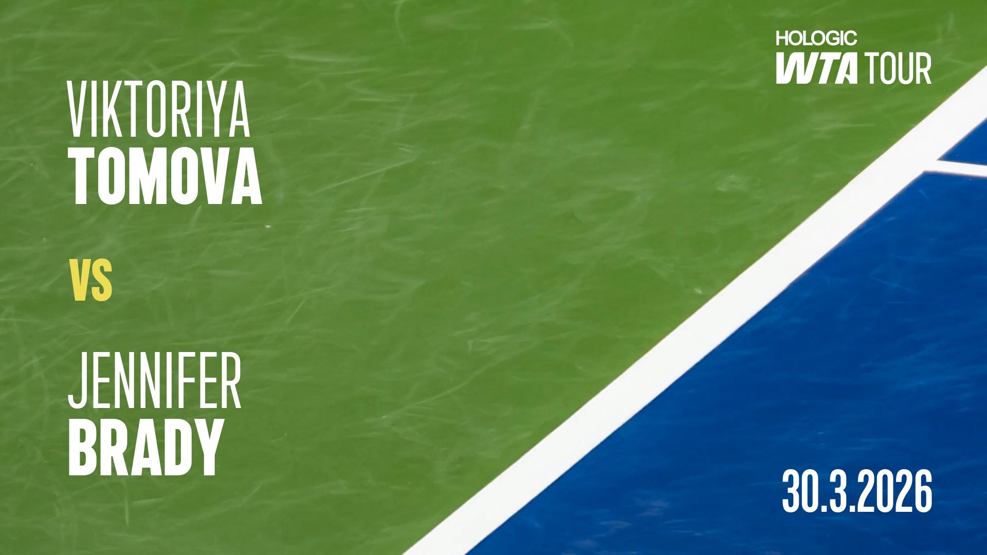 V Tomova vs J Brady Match Highlights - CHARLESTON_Credit One Stadium ( March 30, 2026)