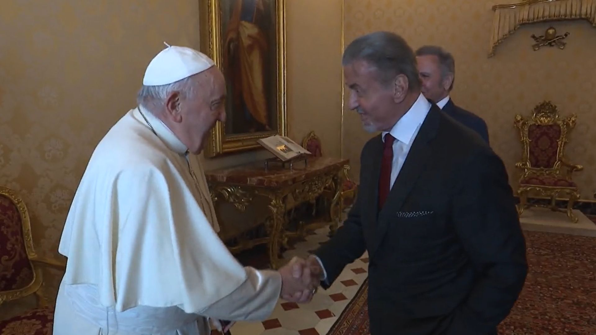 Sylvester Stallone y el papa Francisco.