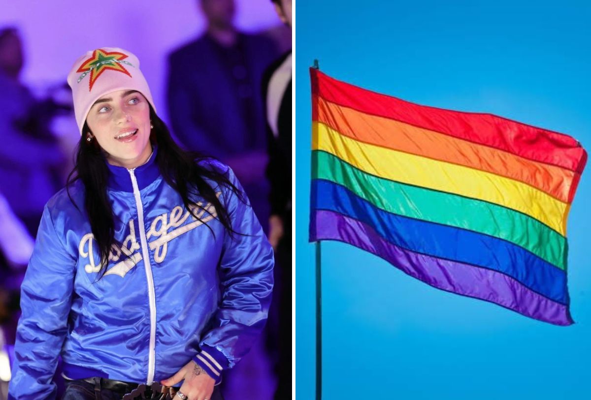 Billie Eilish y bandera LGBT