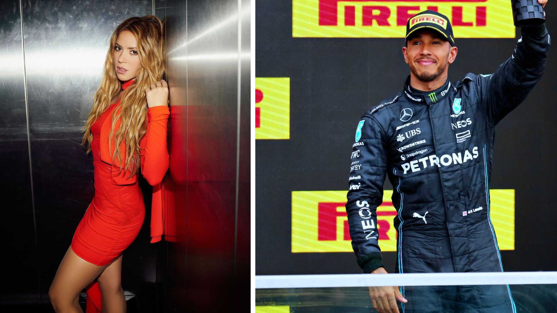 Shakira y Lewis Hamilton