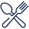 Spoon and fork icon representing dining and café experiences at The Watering Can