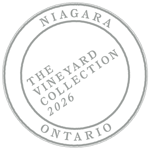 The Vineyard Collection 2026 – Stamp Badge Circular stamp badge reading 'The Vineyard Collection 2026' with Niagara, Ontario text