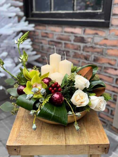 Candlelit Elegance Table Arrangement