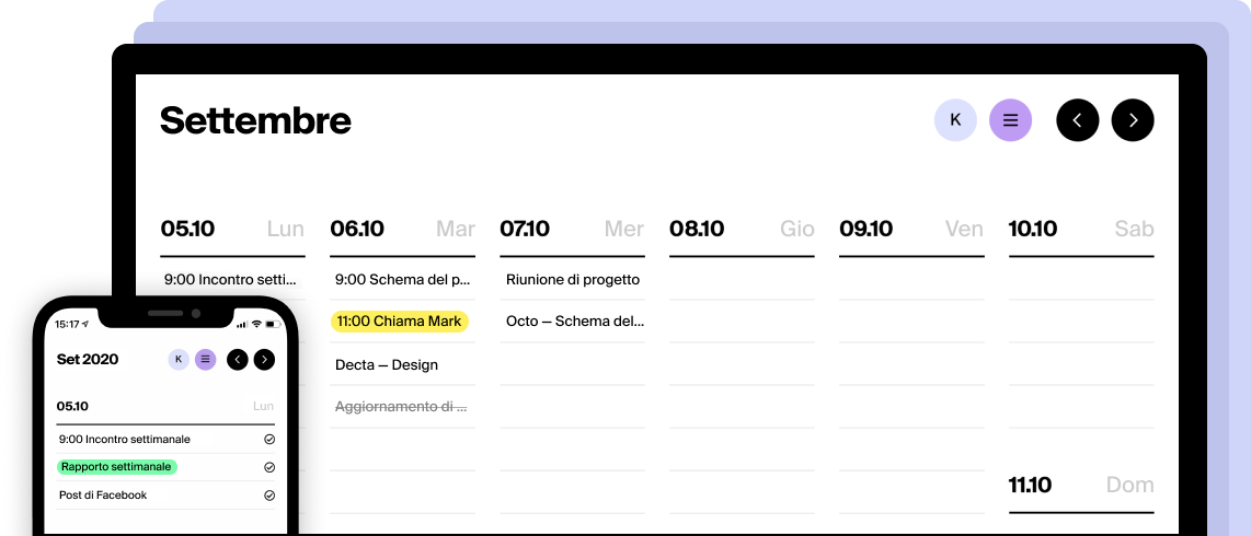 Creatore di Planner Settimanali Online Gratuito