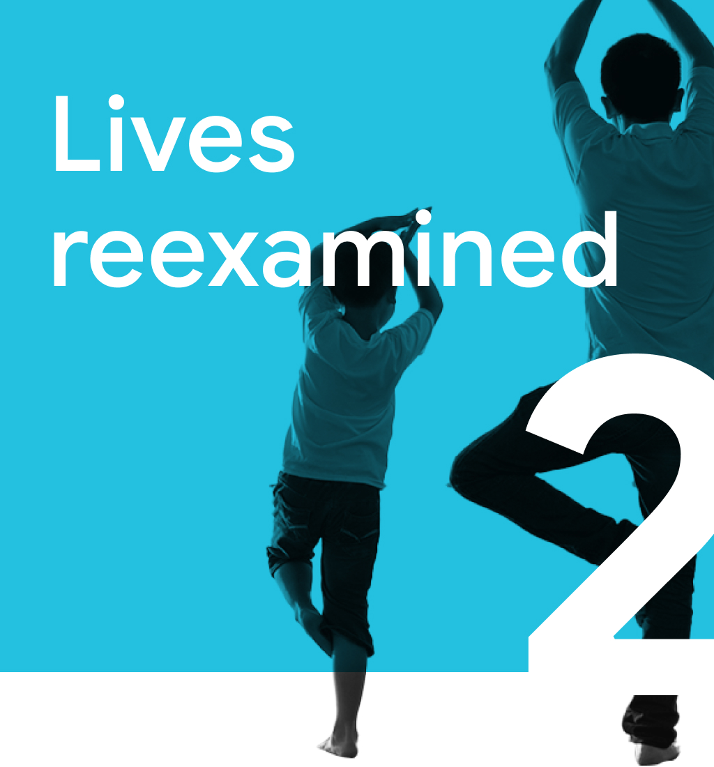 Trend 2: Lives reexamined. Two Filipino individuals doing a yoga pose, representing how people are reevaluating their values and adopting a healthier lifestyle amid the pandemic.