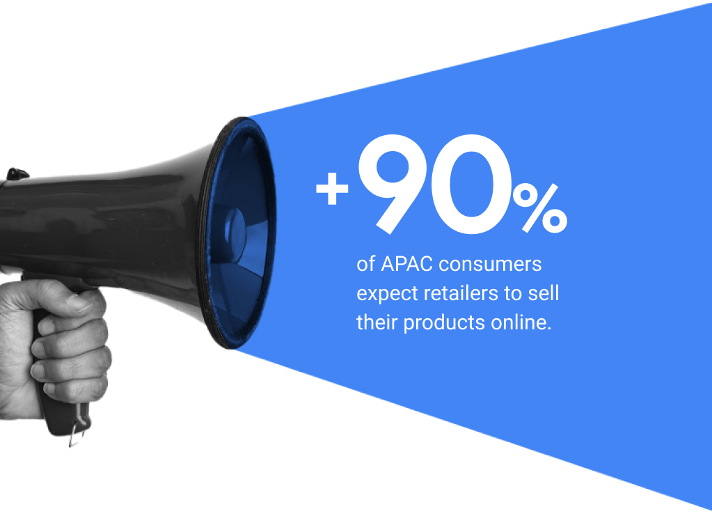 +90% of APAC consumers expect retailers to sell their products online.