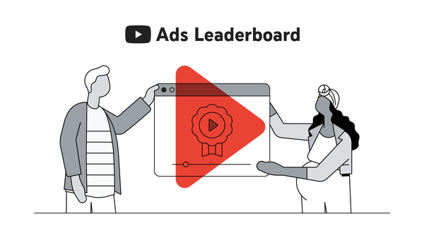 Ein Mann und eine schwangere Frau halten einen flachen Bildschirm in die Höhe. Darauf ist eine Medaille über einer Fortschrittsanzeige für Videos zu sehen. Beides wird von einem roten Dreieck überlagert, das den Play-Button von YouTube symbolisiert.