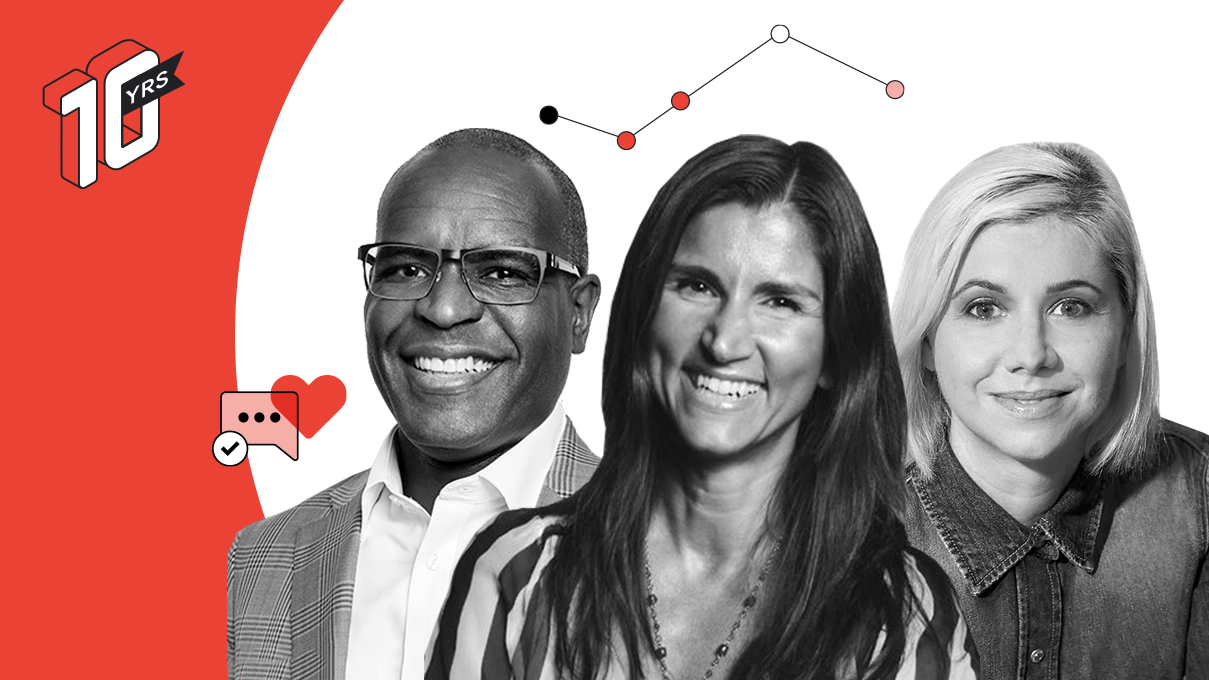 10 years of Think with Google: Kirk McDonald, North America CEO at GroupM; Yonca Dervişoğlu, VP of marketing at Google EMEA; Marie Gulin-Merle, global VP of ads marketing at Google