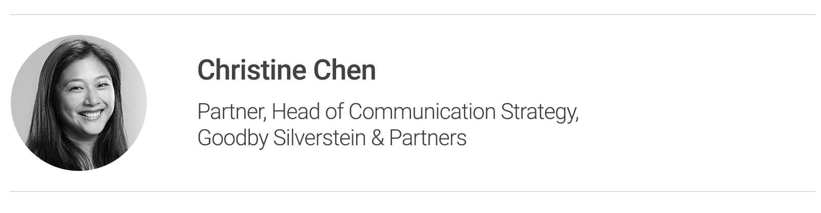 Christine Chen, Partner, Head of Communication Strategy, Goodby Silverstein & Partners