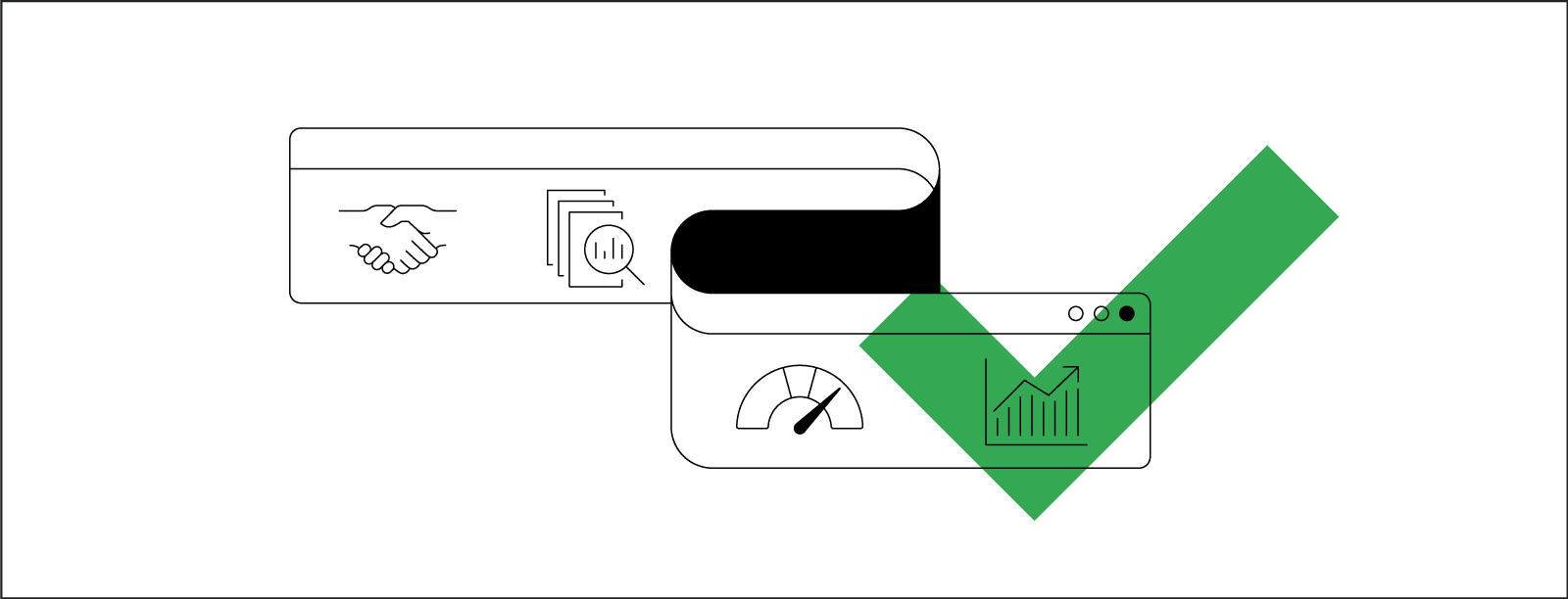 A stylized illustration of how one might interact with user data, from acquiring consent to measurement and analysis.