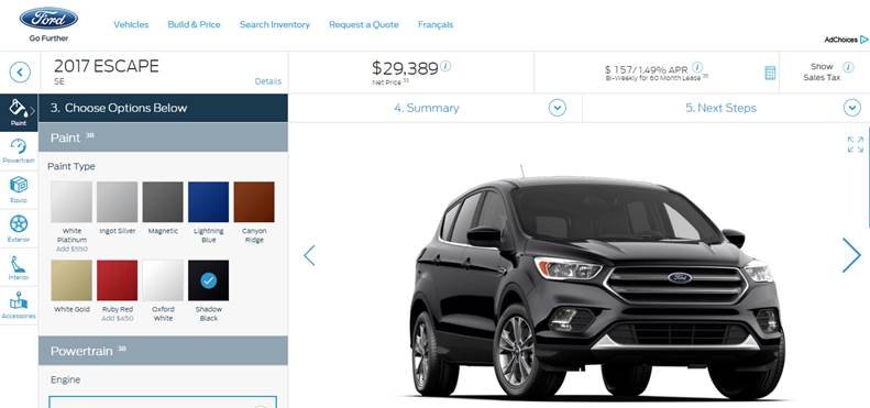 Ford 2017 Escape screen shot
