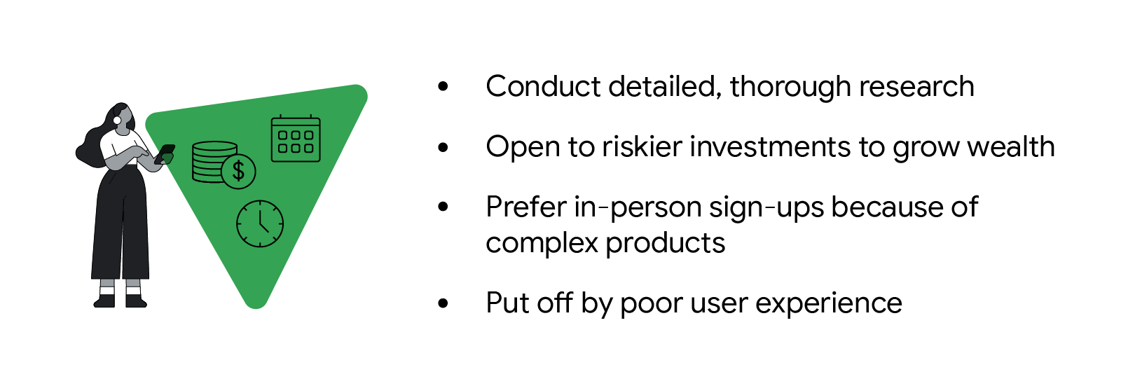 Financial consumer behavior of Filipinos in the banked segment: Conduct detailed and thorough research, open to riskier investments to grow wealth, prefer in-person sign-ups because of complex products, and put off by poor user experience