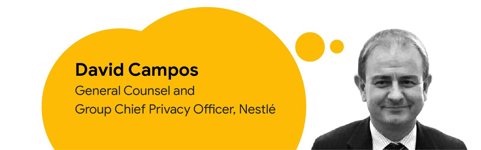 Photo of Ivana Bartoletti, Global Chief Privacy Officer, Wipro, with a yellow thought bubble. Inside the bubble, an illustration of a path from an open lock to a closed lock.