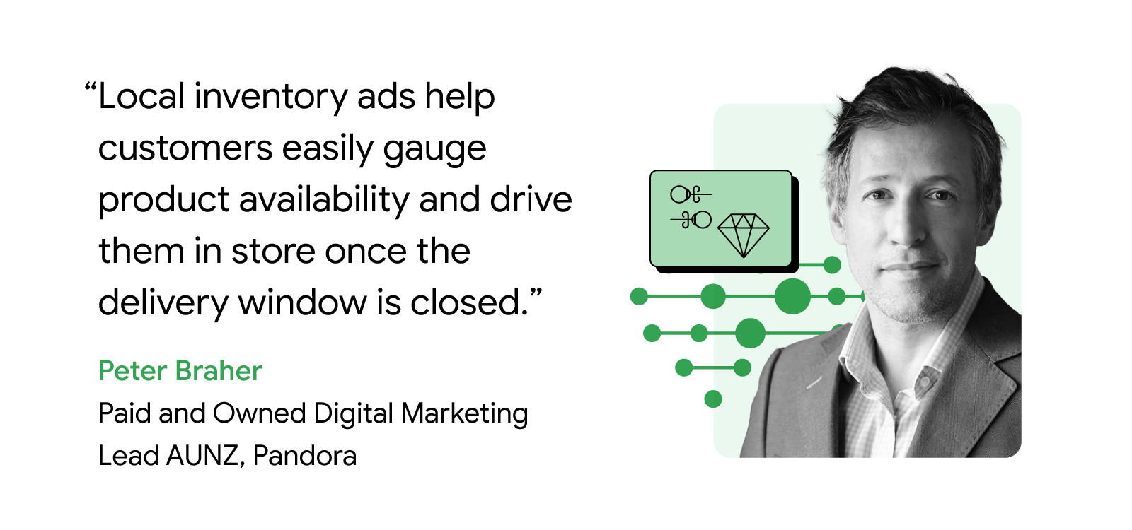 Peter Braher, Paid and Owned Digital Marketing Lead AUNZ at Pandora shares that “Local inventory ads help customers easily gauge product availability and drive them in store once the delivery window is closed.”, maximising sales opportunities.