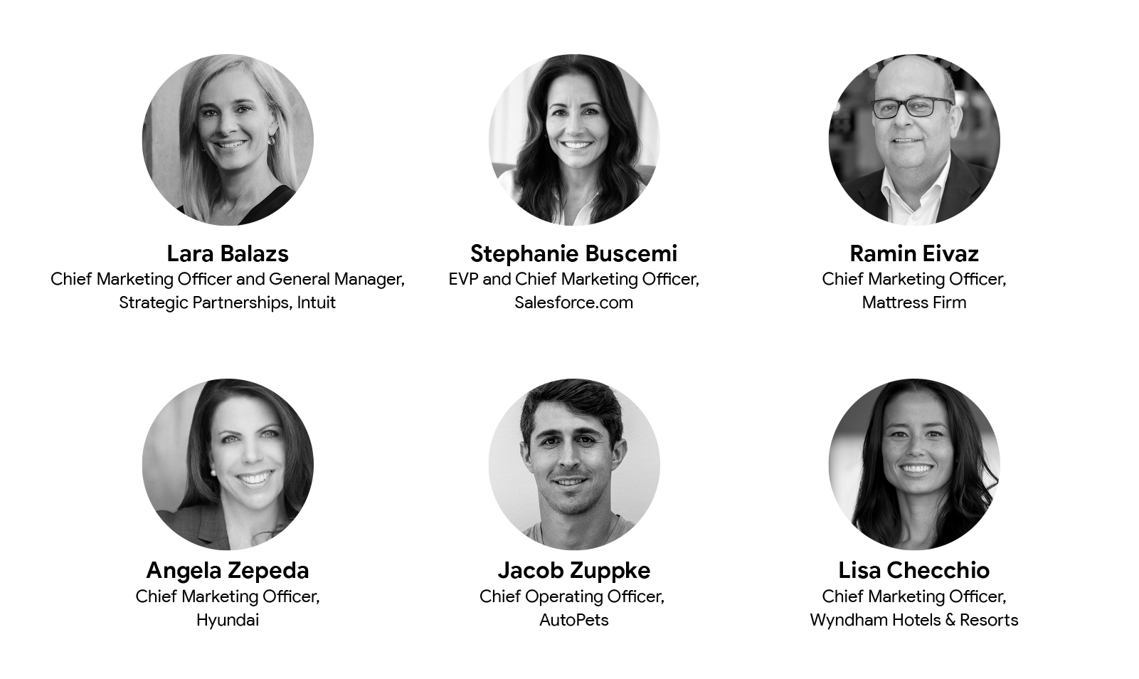 A series of 6 headshots featuring the executives quoted in the piece below: Lara Balazs, Stephanie Buscemi, Ramin Eivaz, Angela Zepeda, Jacob Zuppke, and Lisa Checchio
