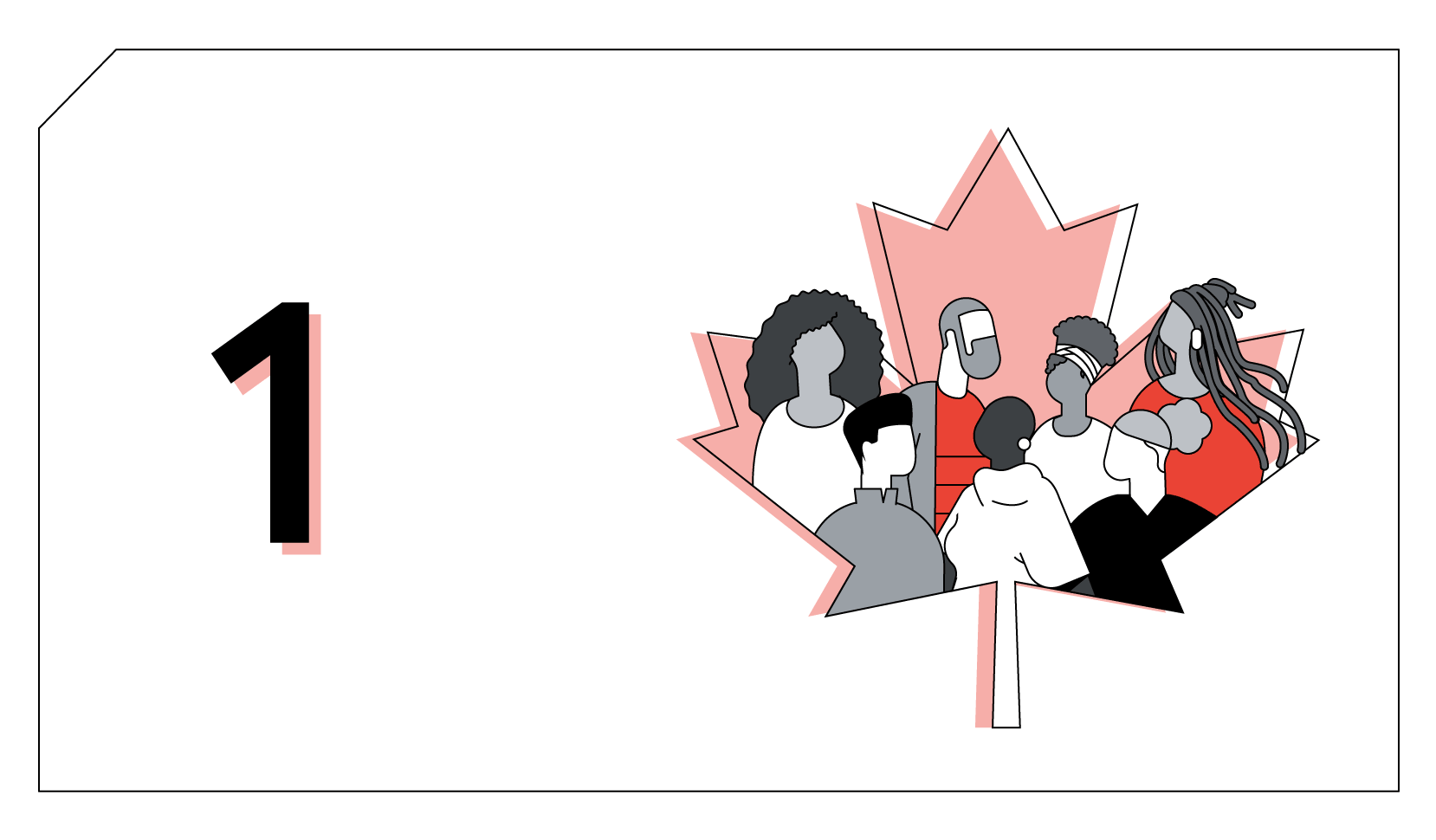 Chapter 1. A maple leaf is filled with a diverse group of seven people.